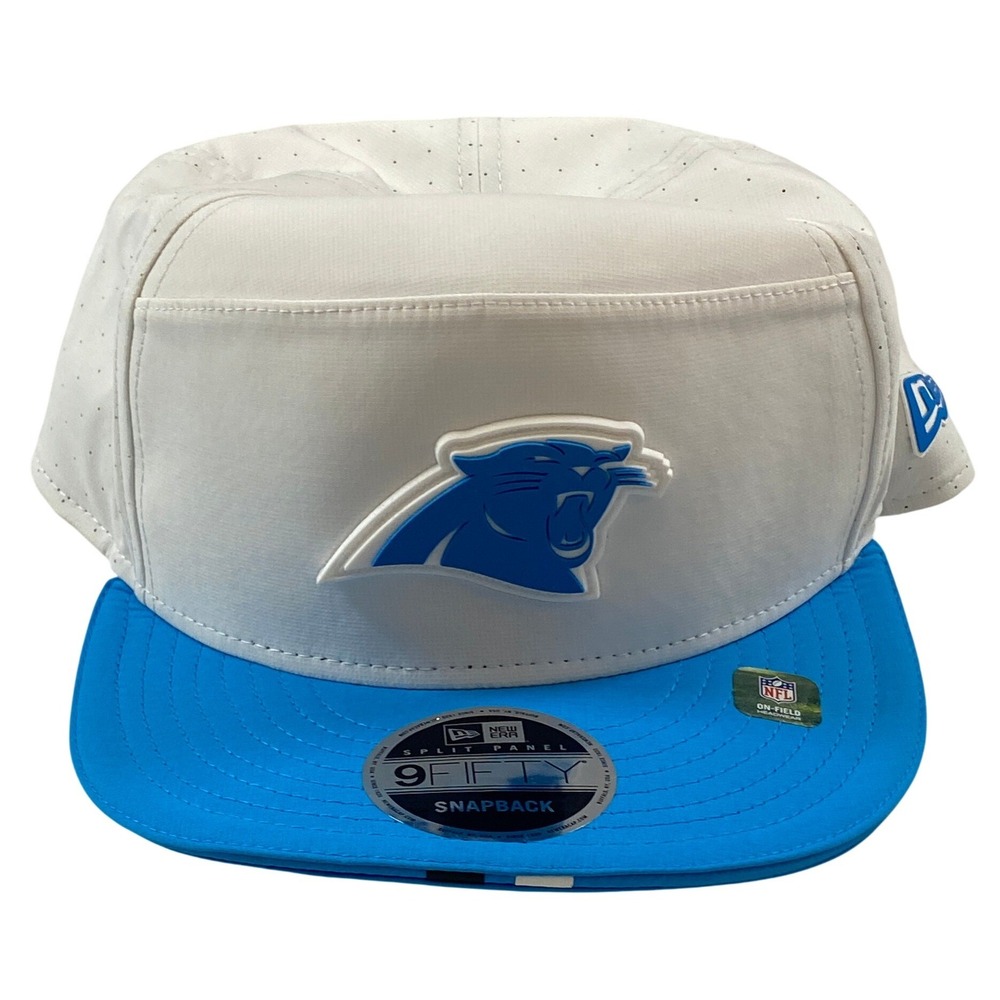 New Era Carolina Panthers 9FIFTY Snapback Hat White Blue NFL‎ On-Field Training